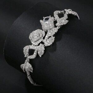 SILVER ROSE CZ BRACELET